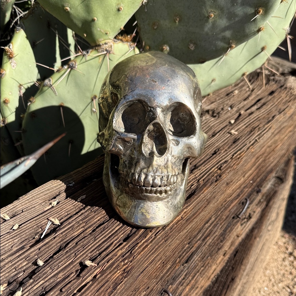Antique Brass Skull Decor
